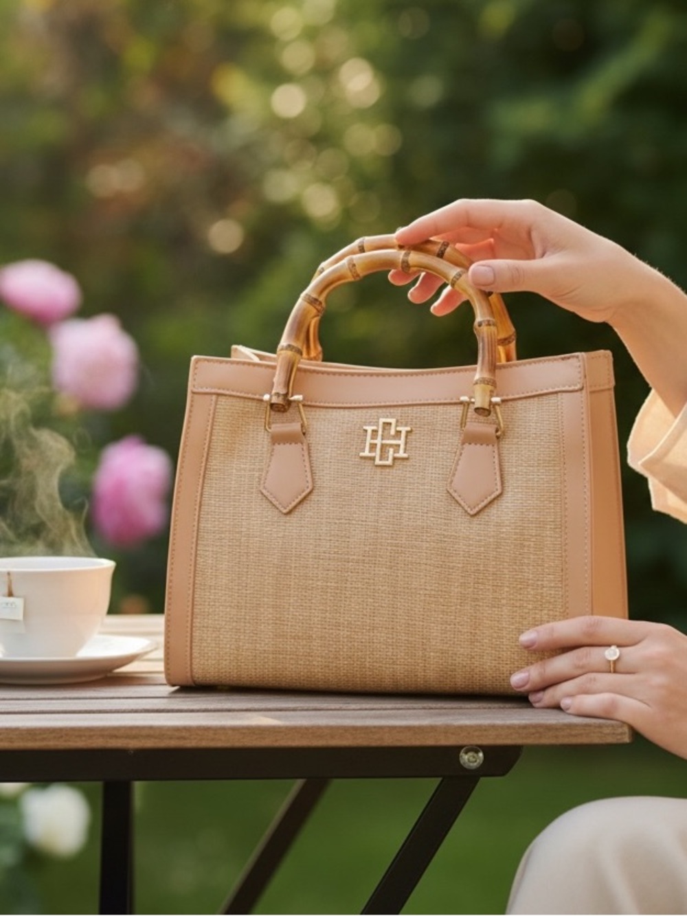 Caroline Hill Kennedy Tote Bag Natural NWT